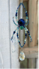 Blue hanging beaded piece