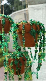 Green hanging beaded plants